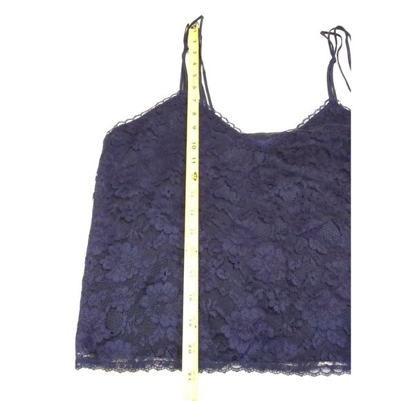 Vtg gold label Victoria's Secret  top bottom Lingerie Dark Blue Lace size Large - Picture 7 of 10